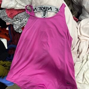 Nike Dri Fit Women's Pink T-Back Tank Top Size L
